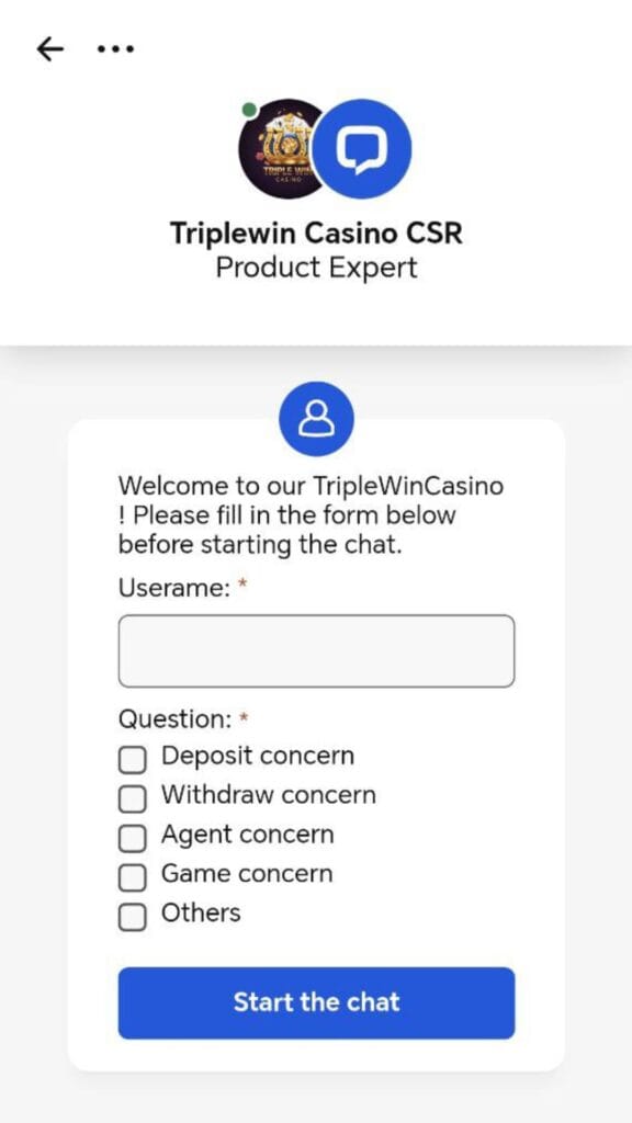TripleWin888 App - Liev Chat (Customer Support)