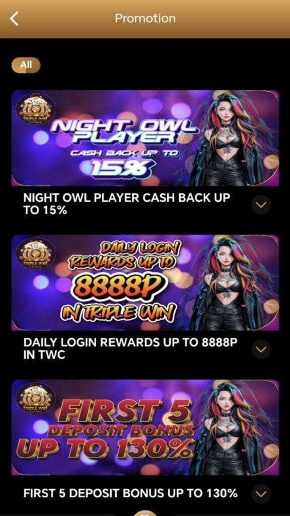 TripleWin888 App - Promotions